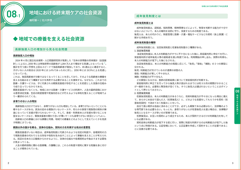 終末期ケア専門士公式テキスト試し読みページ 地域における終末期ケアの社会資源
